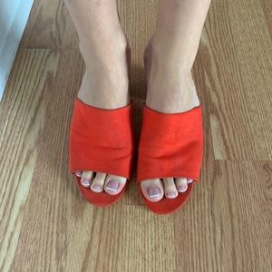 Red mules size 7